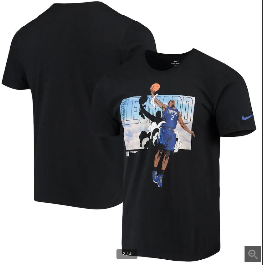 2020 NBA Men Kawhi Leonard LA Clippers Nike Elevation TShirt  Black